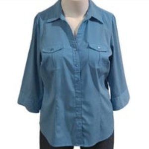 Lane bryant sz 18/20 Blue button down 3/4sle  Lane Bryant
